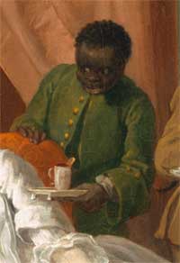 Cliquer pour un bourdonnement de William Hogarth,  Un-La-Mode de mariage : 4. Le Toilette .